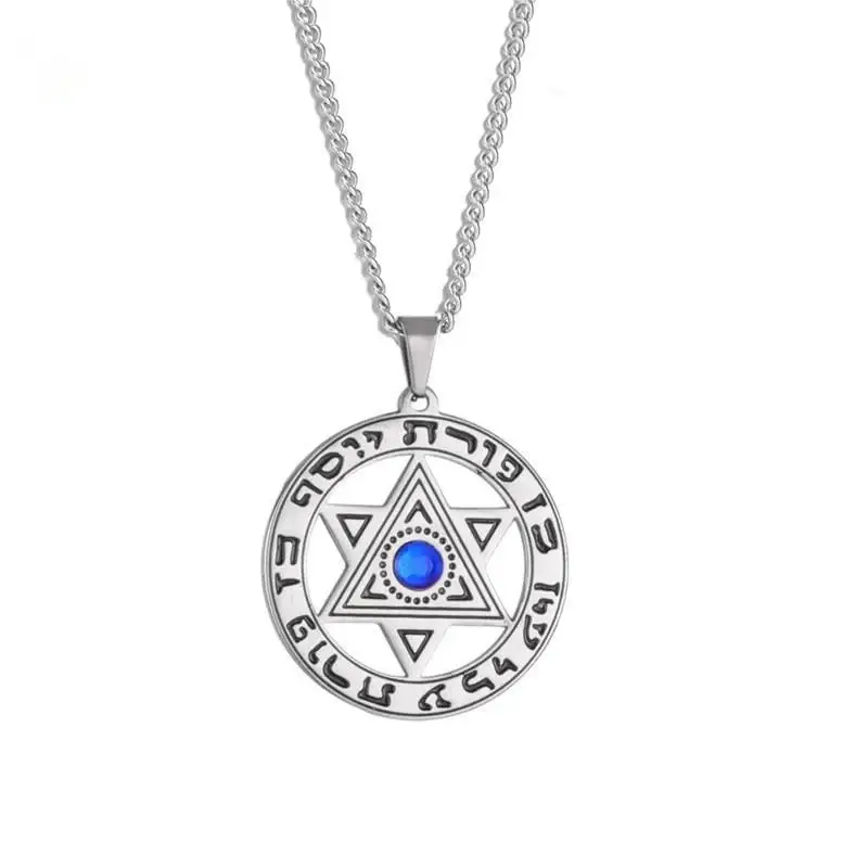 Star Of David Pendant Necklace : MN1S1168-S-BU