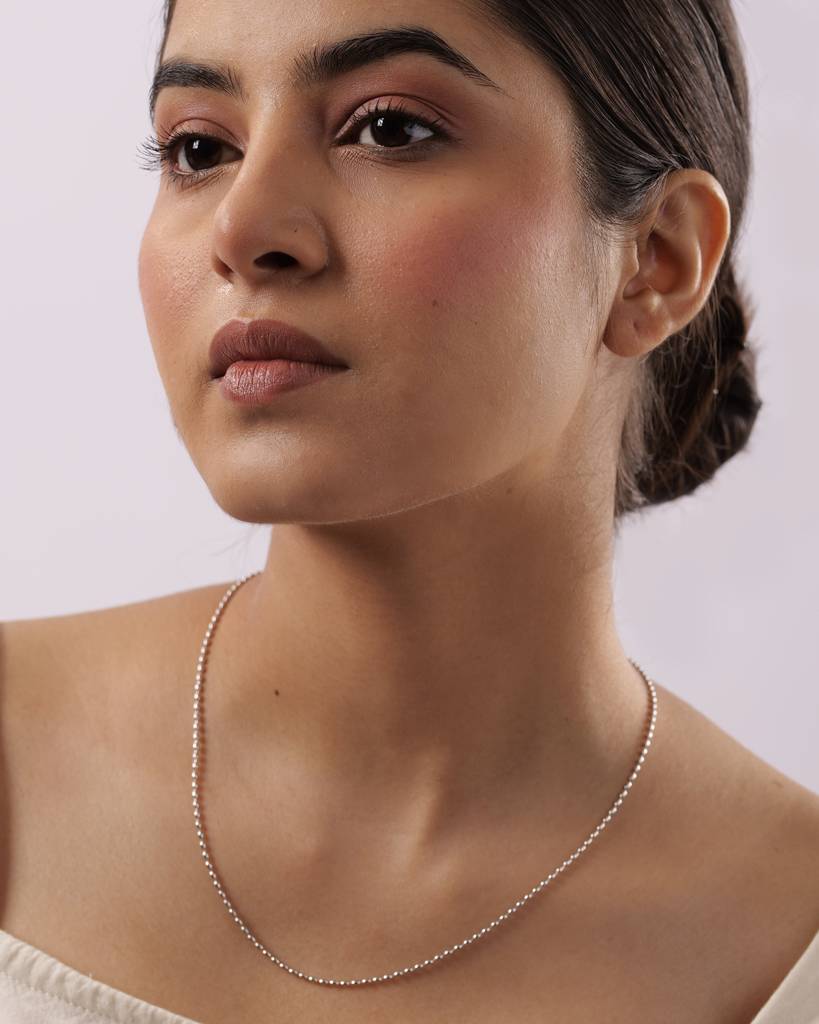 Pebble Line Chain: 925 Sterling Silver, Smooth Textured Links : TK-1501-N104-S00