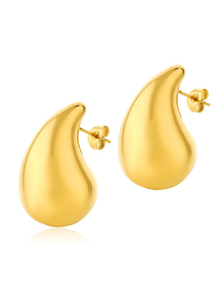 18K Gold Plated Drop Earrings Stainlesssteel Waterproof & Anti-Tarnish(Medium Size) : E92SJSS0G