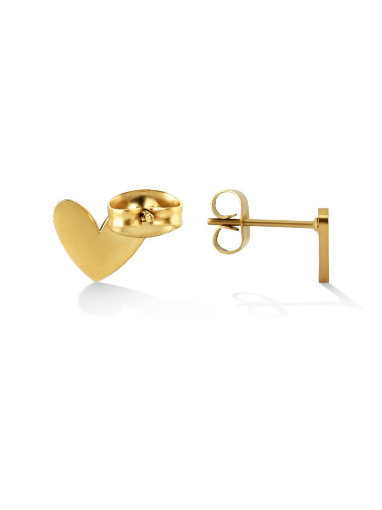 Mini Noir Heart Stud Earring For Women - Waterproof & Anti-Tarnish : ER0378