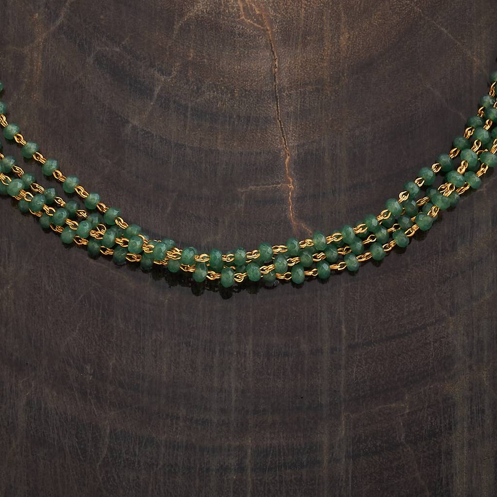 Ruby-Green Gold - Plated Festive Antique Chain - 434563 : 434563