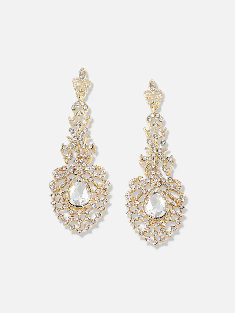 Marianna-Gold Plated Designer Stone Party Drop Earring For Women : SOHEAR3305