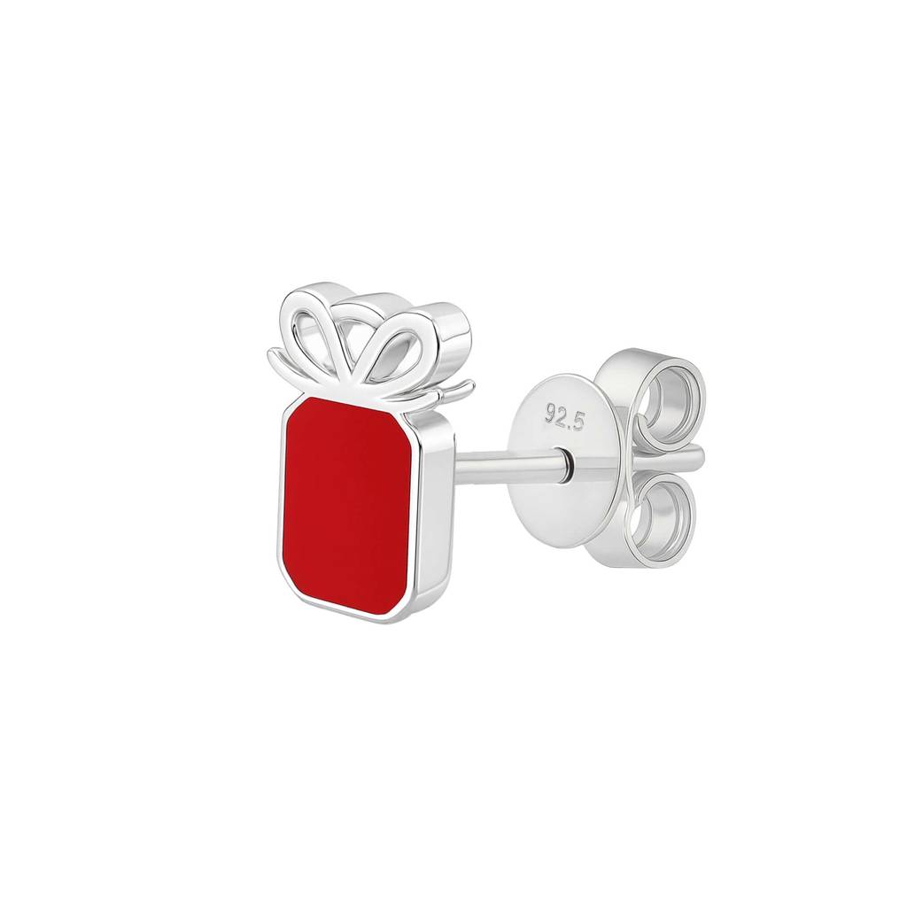 Gift Box Sterling Silver Stud Earrings : NERWW01400326