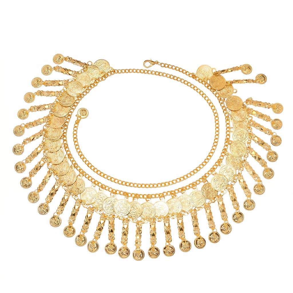 Ethnic Coin Tassel Boho Belly Chain Kamarband For Women & Girls Gold Plated Festive Bridal Jewellery Anniversary  : PX9BCH071G