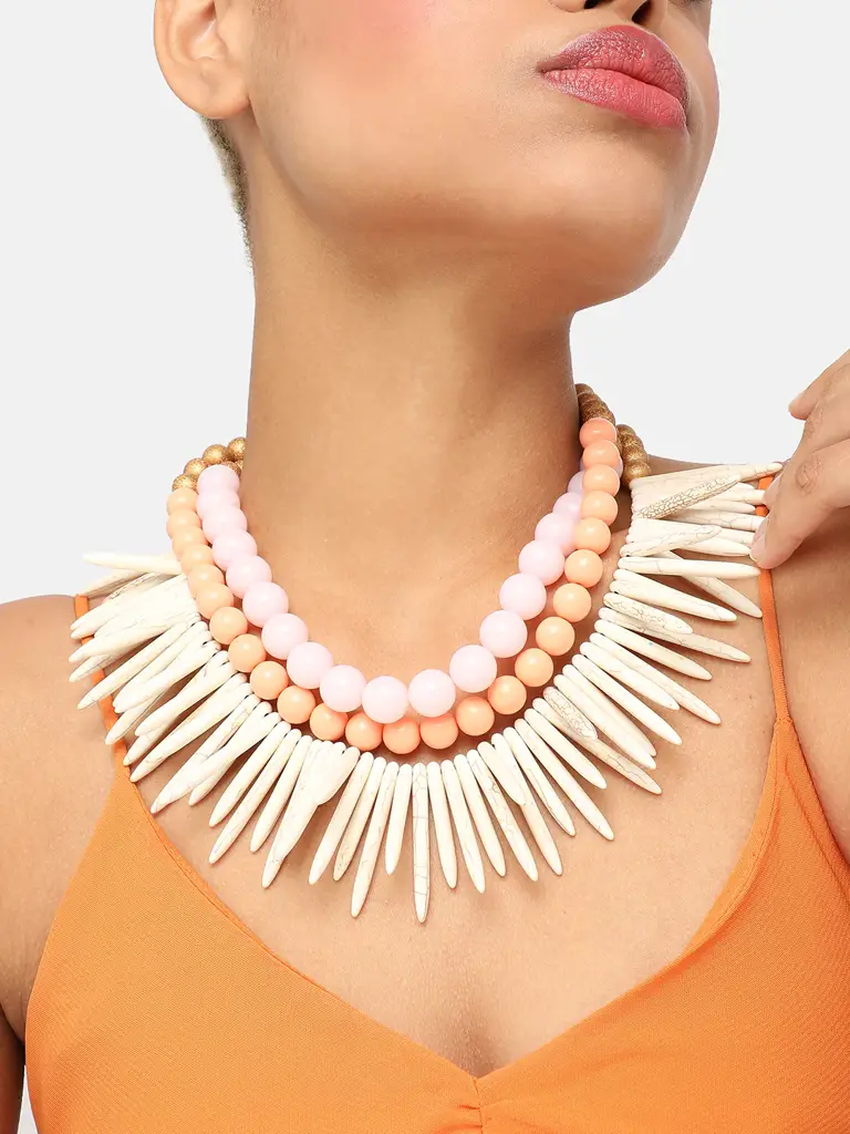 Maxene-Gold Plated Party Designer Stone Statement Necklace For Women : SOHNCK4052