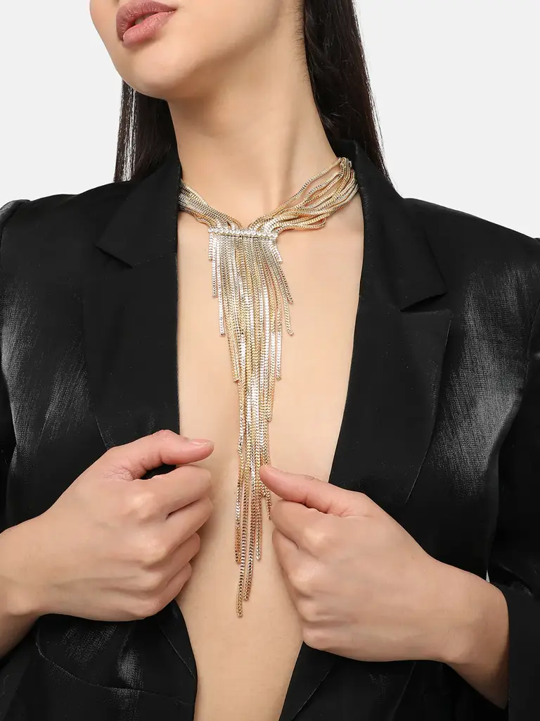 Suse-Gold Plated Designer Stone Party Necklace For Women : SOHNCK4946