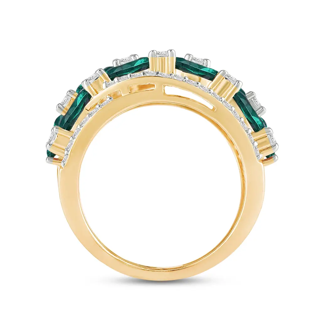 Viridia Emerald & Diamond Cocktail Ring : RG1308B_14K_YG
