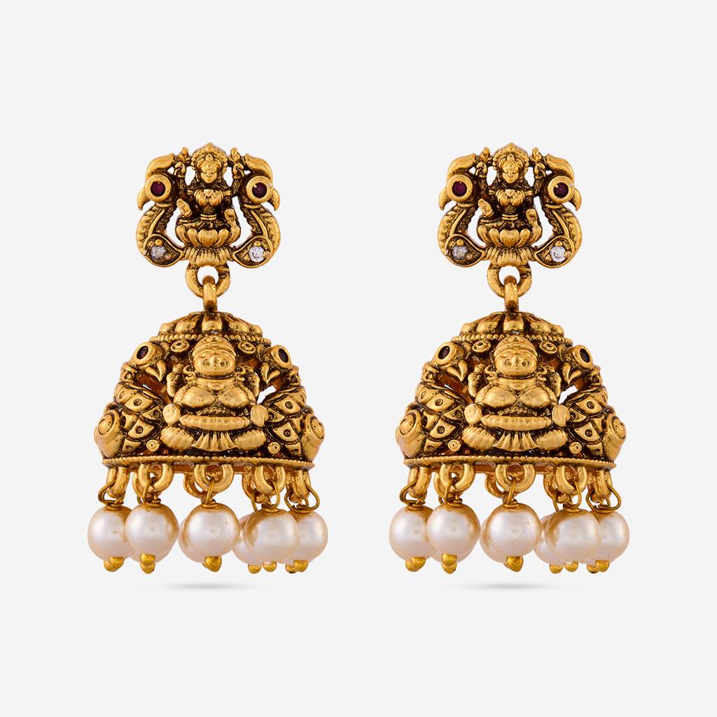 Ruby Gold - Plated Festive Antique Earring - 472280 : 472280