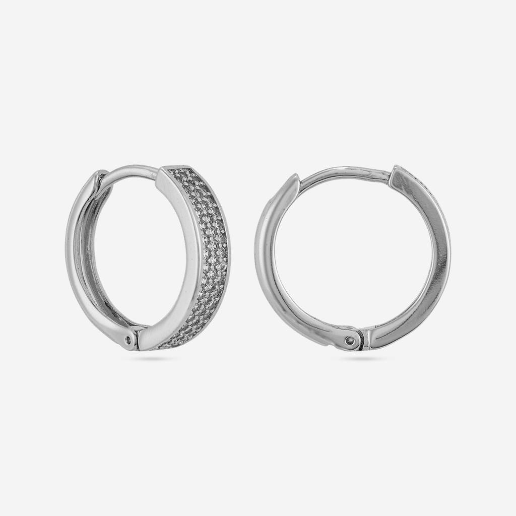 White - Plated Casual Wear Trendy Zircon Earring - 466923 : 466924