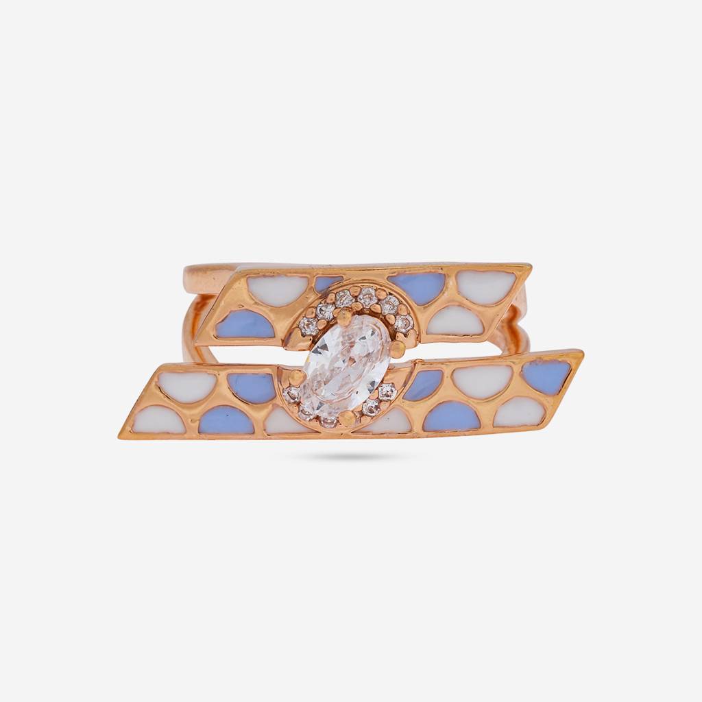 Plated Party Wear Zircon Finger Ring - 448618 : 448618