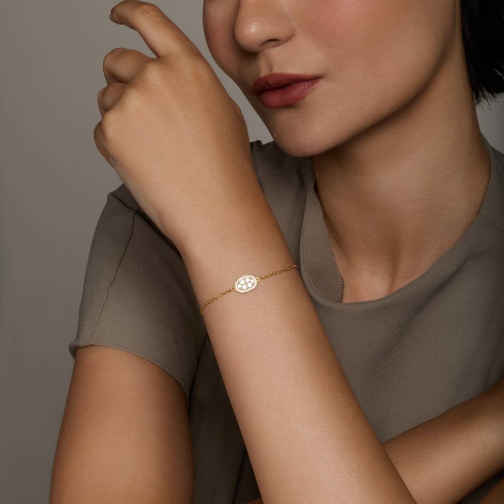 White Gold - Plated Office Wear Silver Bracelet - 453555 : 453555