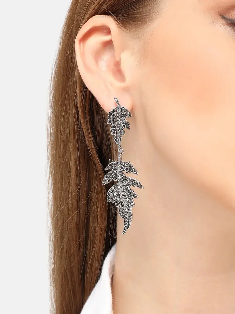 Krissy-Gold Plated Party Designer Stone Hoop Earring For Women : SOHEAR6873