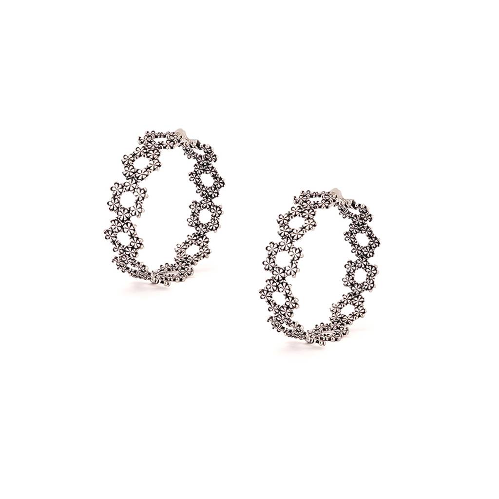 Fashion --Trendy Hoops Brass Earrings : 8905124434736