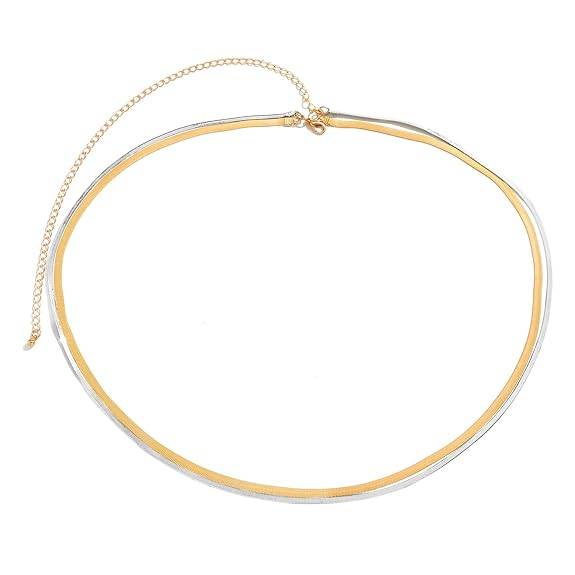 Double Layer Silver Gold Plated Waist Belly Chain Plain Kamar Bandh Jewellery Gift For Women & Girls : PX8BCH044GS