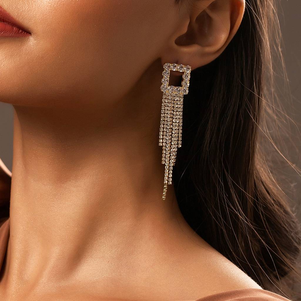 Korean Bling Golden Hour Sparkle Earrings : 8905124563825