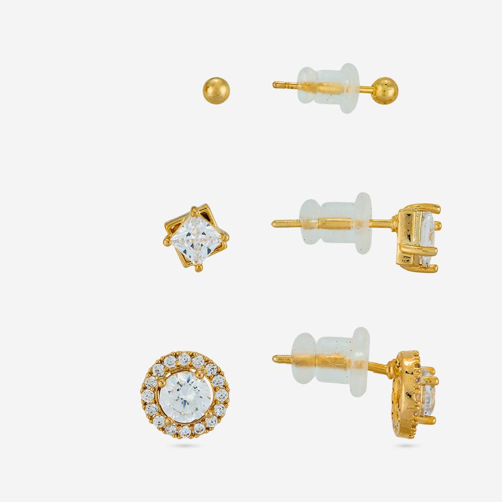 White Gold - Plated Casual Wear Trendy Zircon Earring - 464792 : 464792