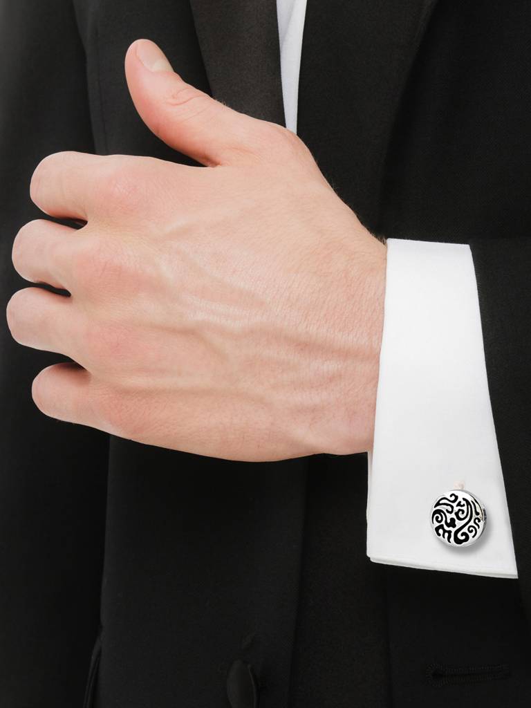 Men Jewellery Sleeve Button Cuff Shirt Button, Blazer Cufflinks Pair Set For Men : 194-CHC4-1092-S