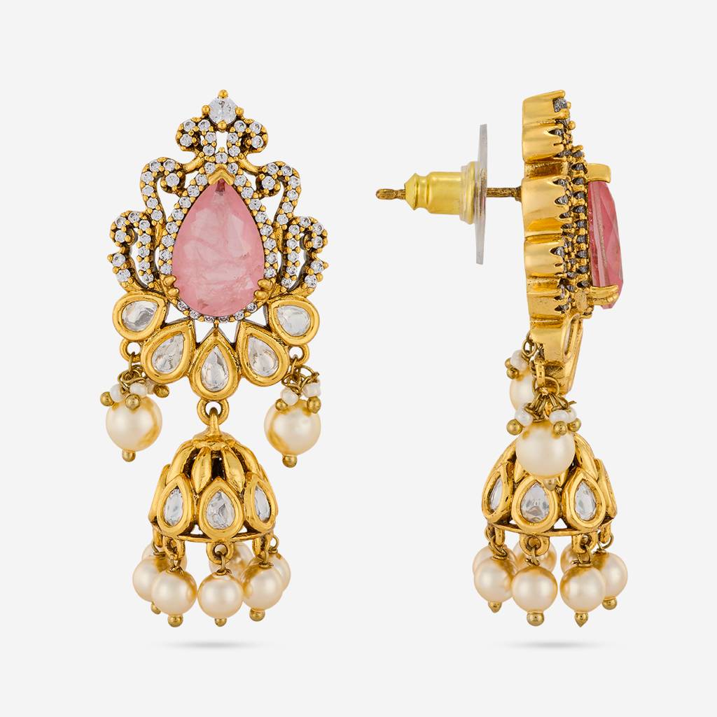 Victorian - Plated Bridesmaid Kundan Earring - 461662 : 461662