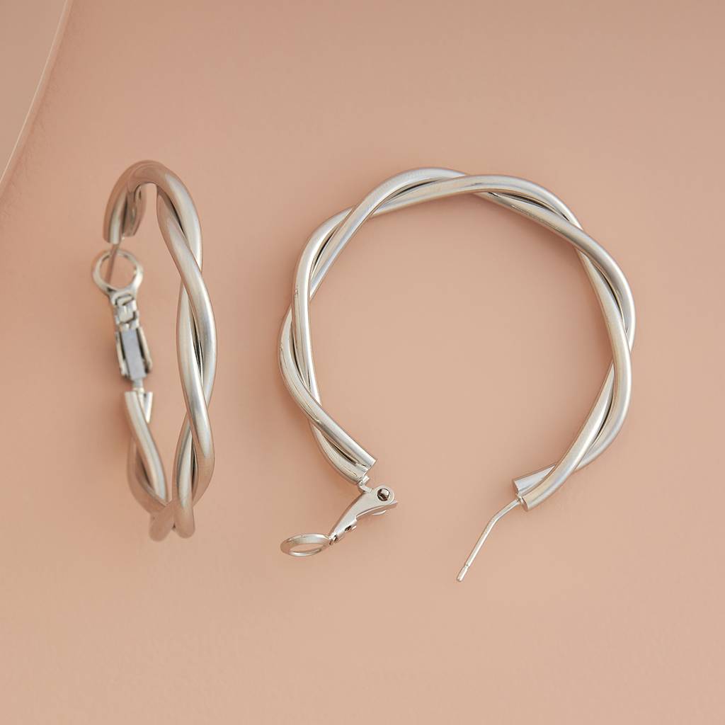 Rhodium - Plated Casual Wear Trendy Earring - 439612 : 439612