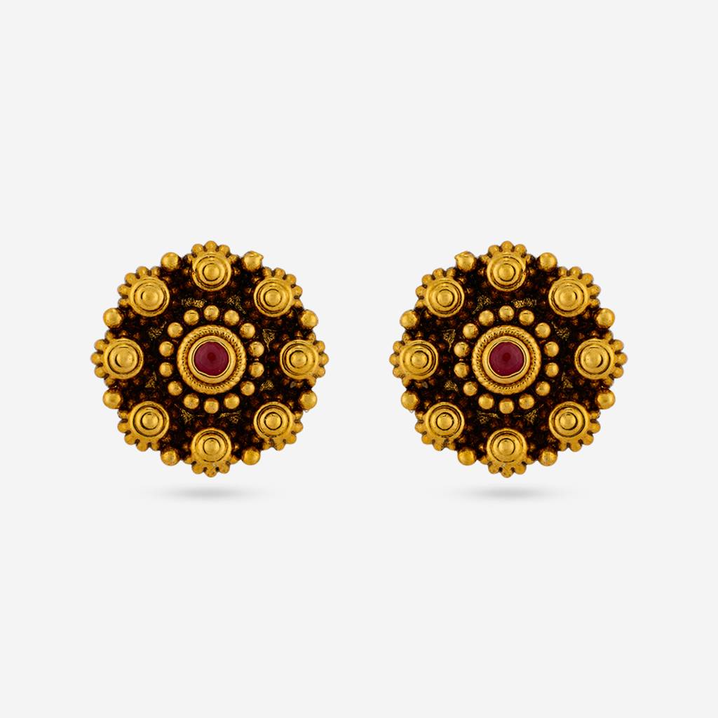 Ruby Gold - Plated Festive Antique Earring - 470450 : 470450