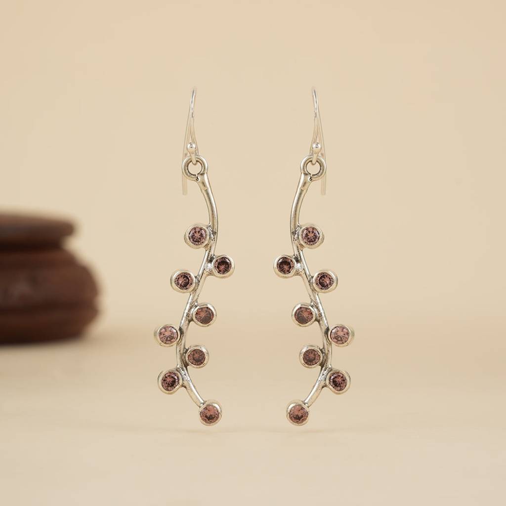 Wave Silver Drop Earrings : SSE938