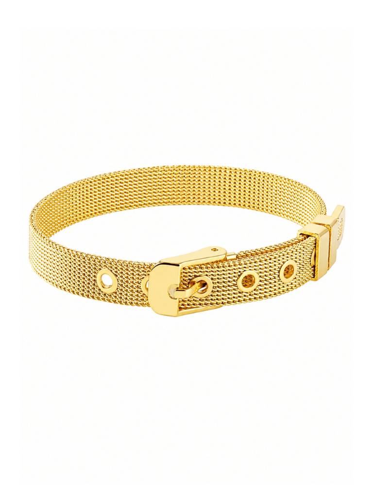 18K Gold Plated Stainless Steel Waterproof & Anti-Tarnish Golden Mesh Bracelet : B85ASSS0G