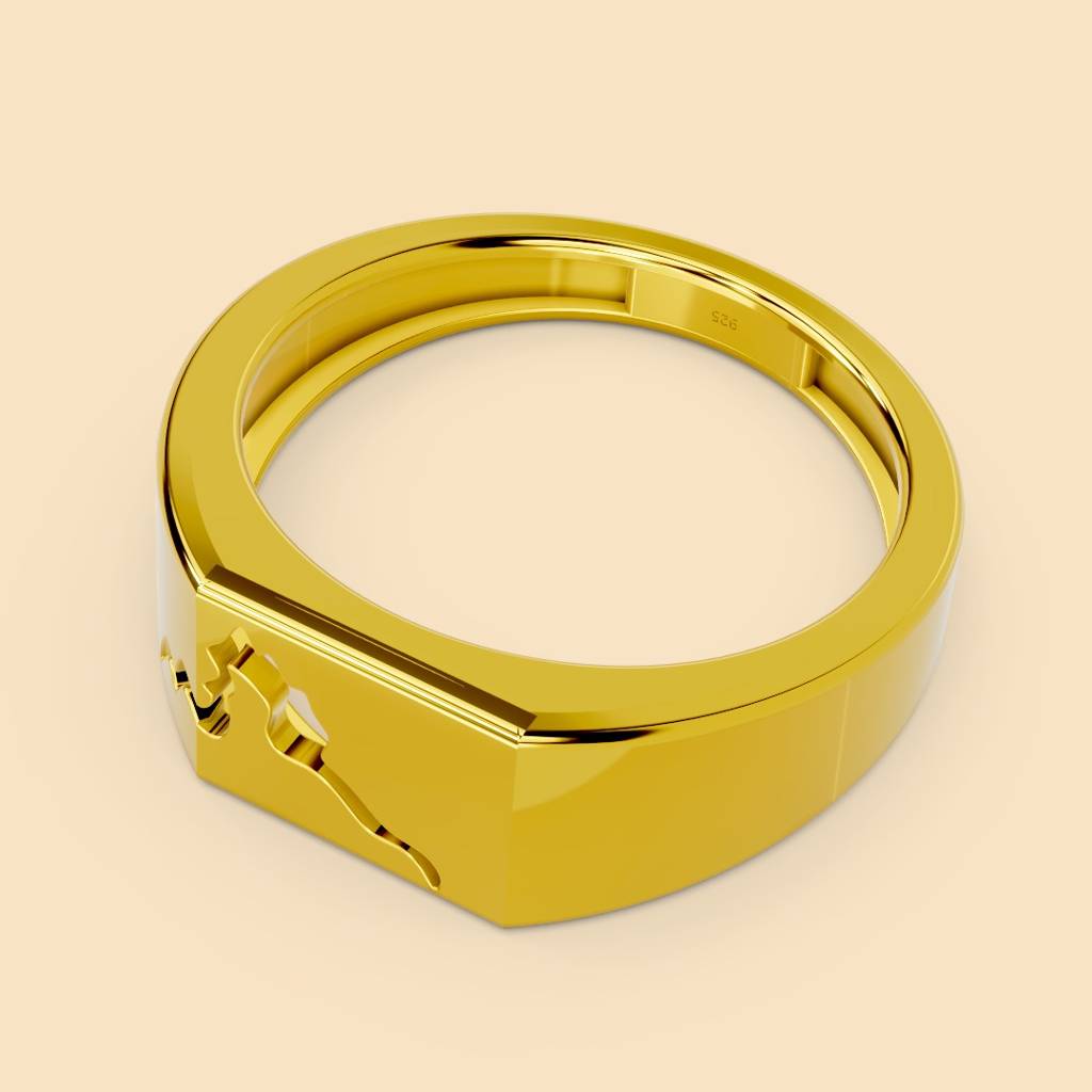22K Gold Vermeil |Riven Ring| Pure 925 Sterling Silver With The Thickest Gold Layer : TSRI-RIV-17-22K-70200