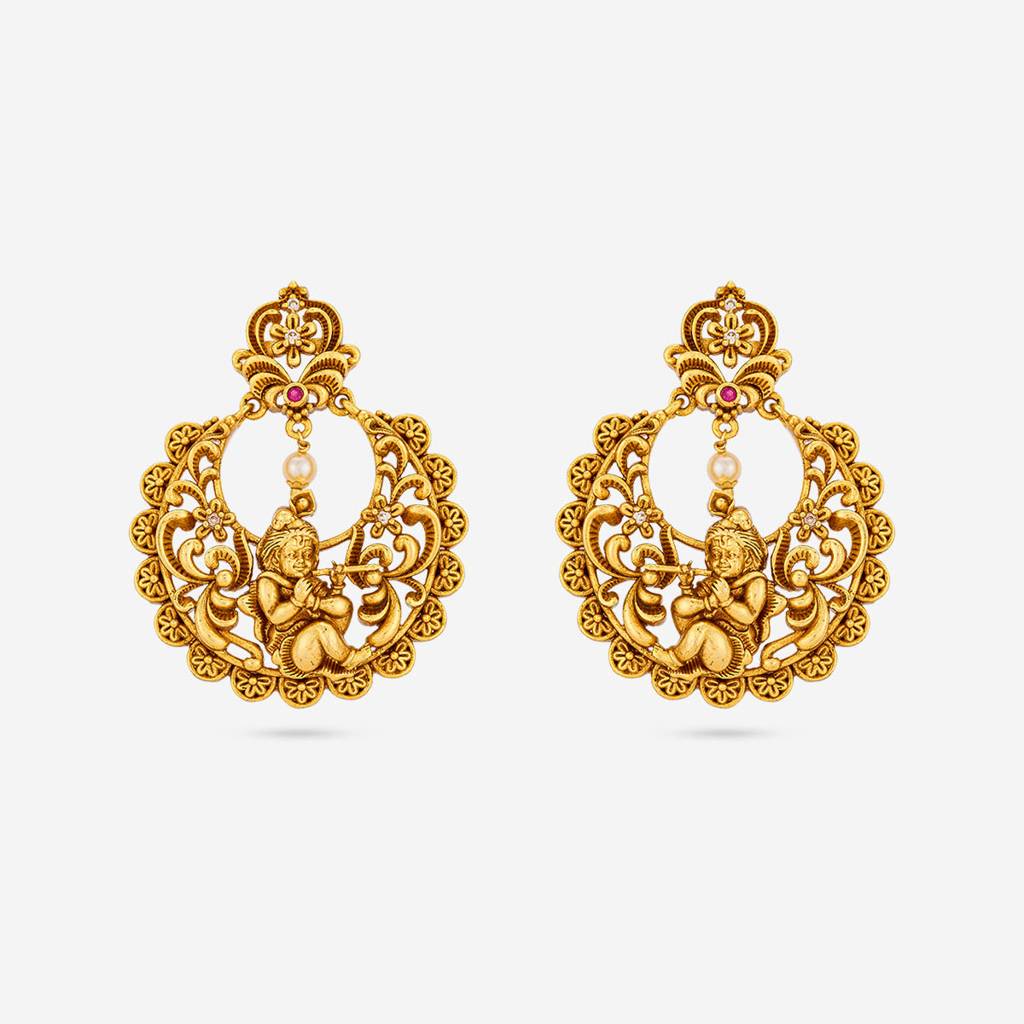 Ruby Gold - Plated Festive Antique Earring - 466757 : 466757