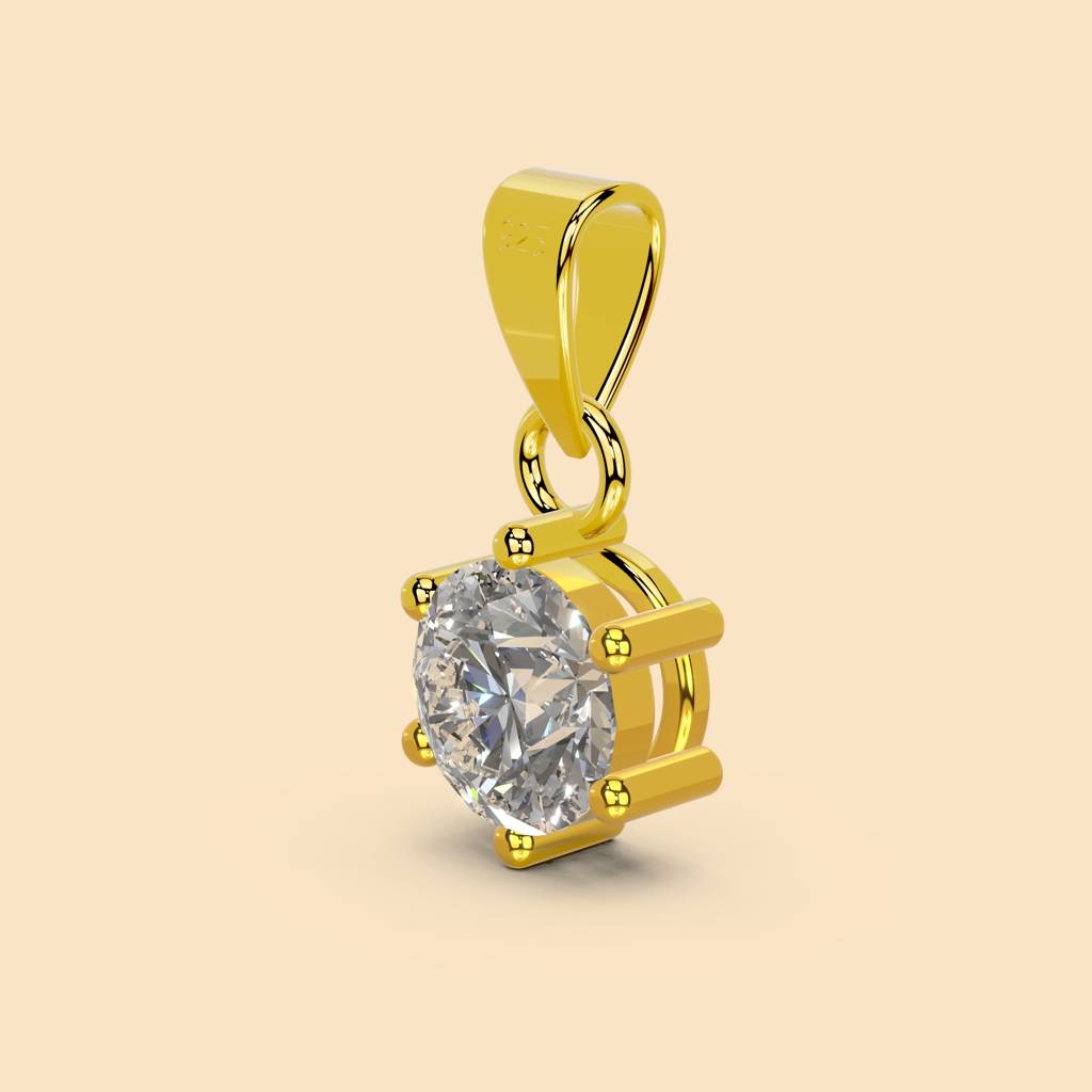 22K Gold Vermeil |Monogleam Pendant (Without Chain)| Pure 925 Sterling Silver With The Thickest Gold Layer : TSPN-MON-22K-13020