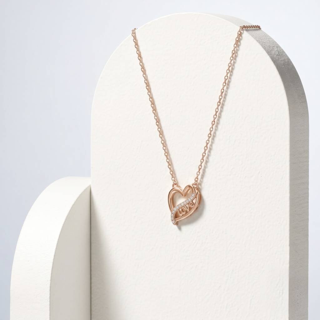 BRD JEWELRY 925 Sterling Silver 18K Gold Plated Hallow Heart