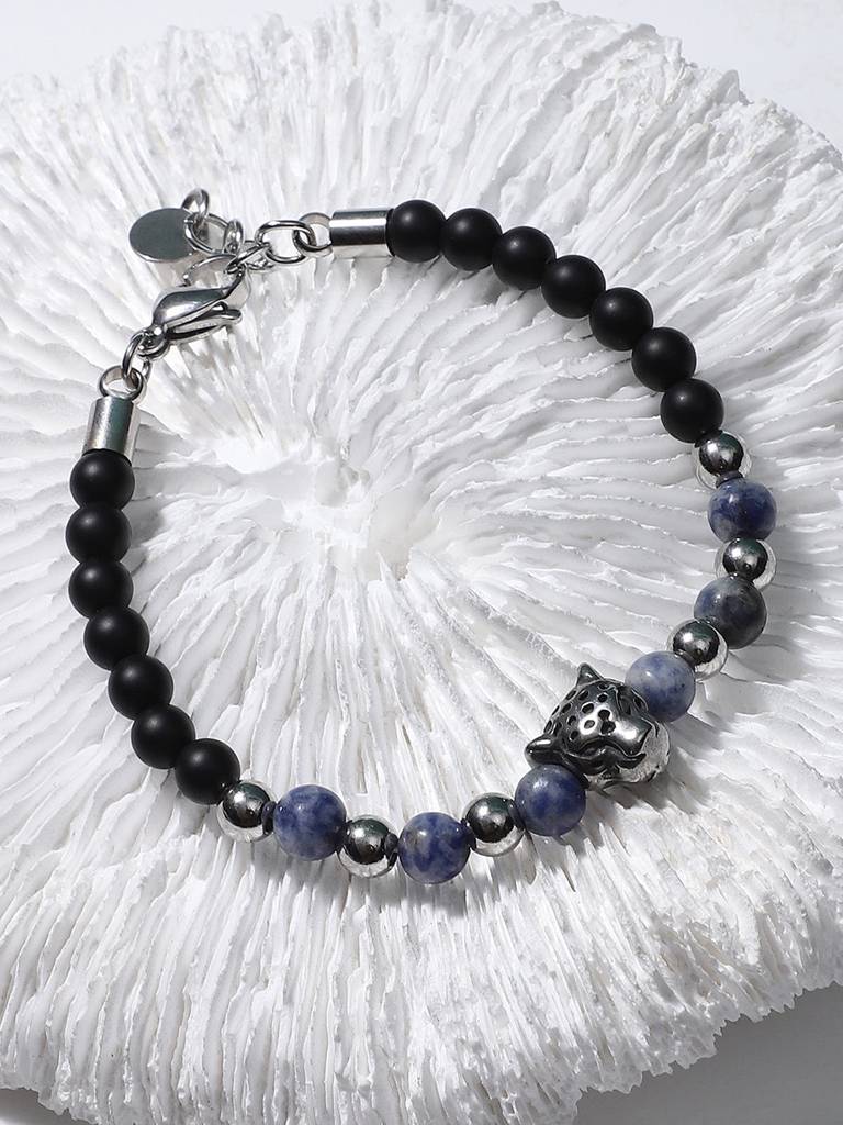 Men'S The Pantha Beaded Bracelet - Navy Blue : FABR1238