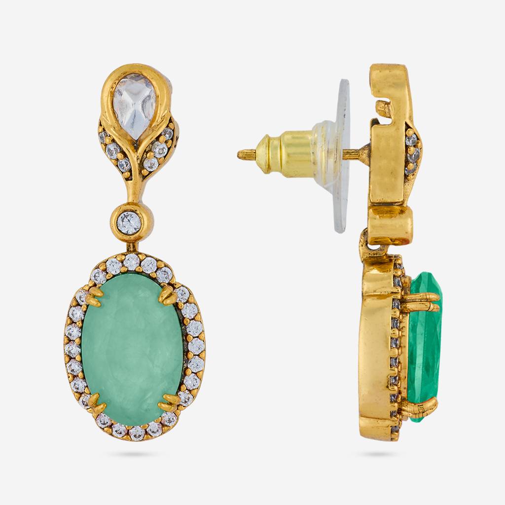 Victorian - Plated Bridesmaid Kundan Earring - 461671 : 461672