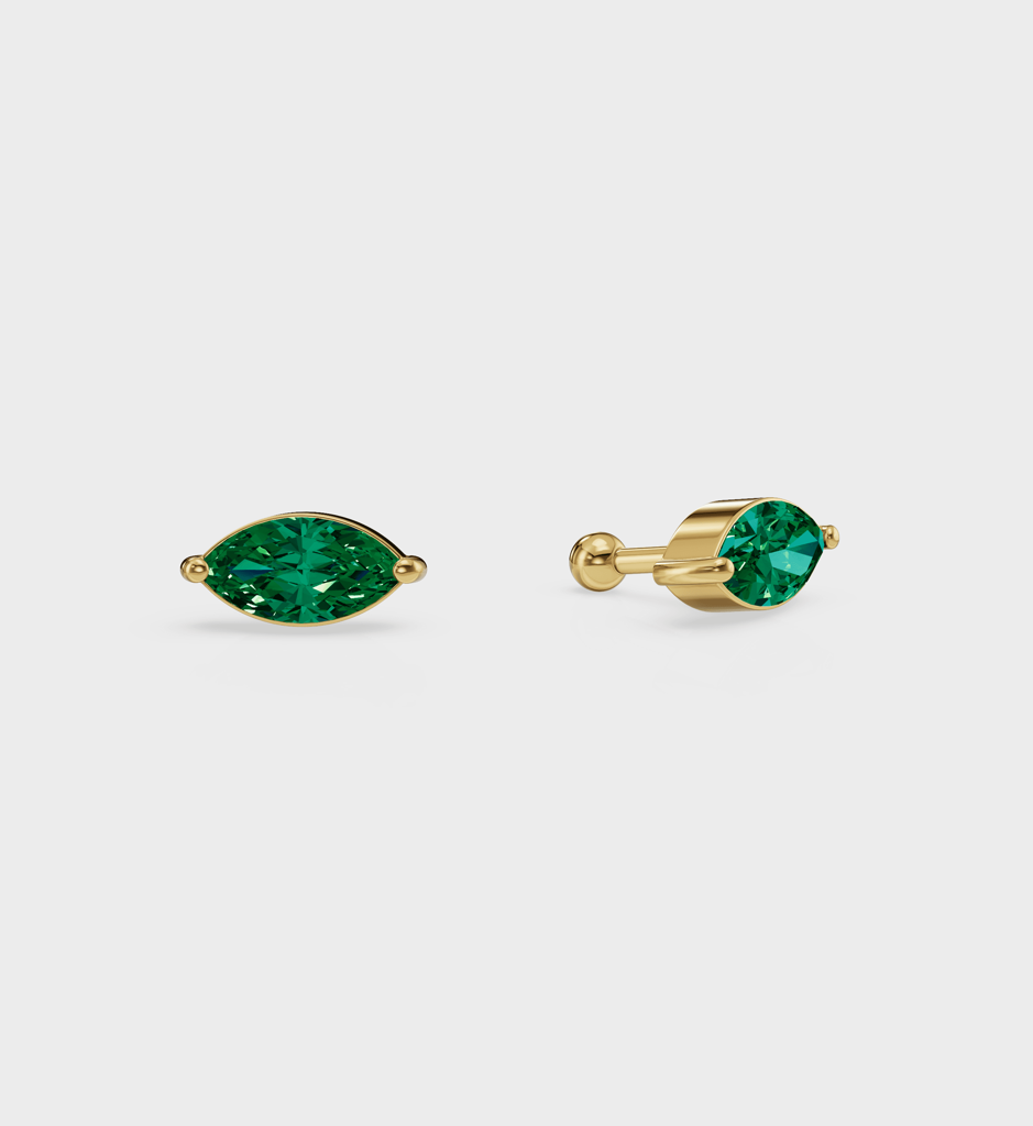 Emerald Marquise Studs : STU_EMERAMA_S_1579