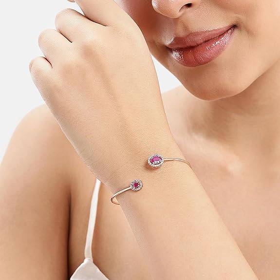 Rosegold  Ad Oval Cuff Bracelet – Lightweight Party Jewelry : AD-119-RGRBBR