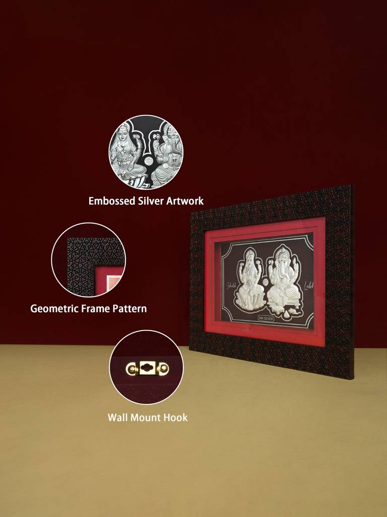 Pure 999 Silver Lakshmi Ganesh Led Frame : DBGFT351