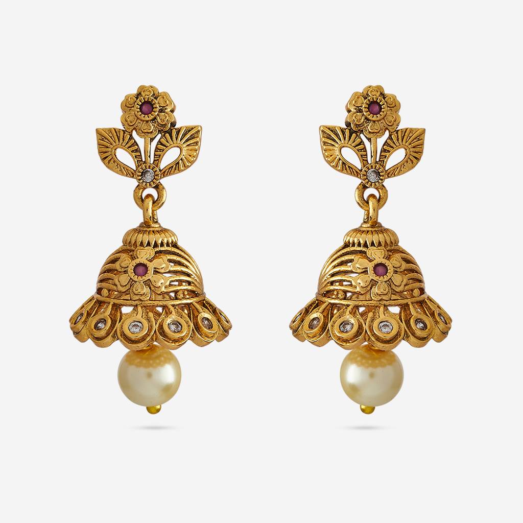 Ruby Gold - Plated Festive Antique Earring - 442554 : 442554