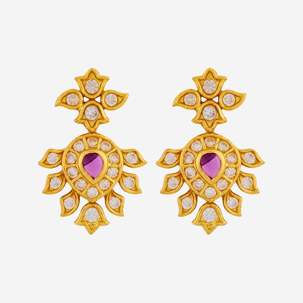 Ruby Gold - Plated Festive Temple Earring - 462031 : 462031