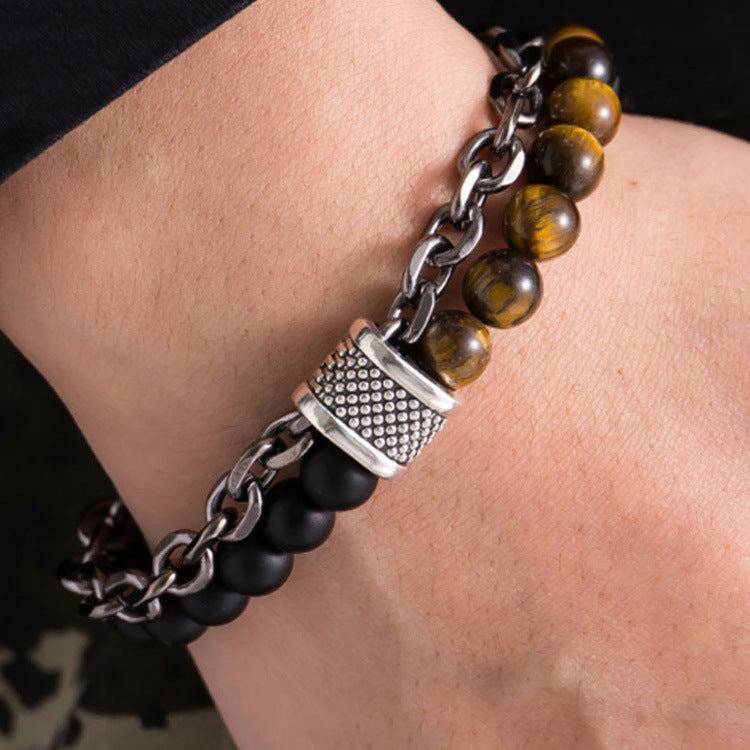 Tiger'S Eye Beaded Band : MB1S0791