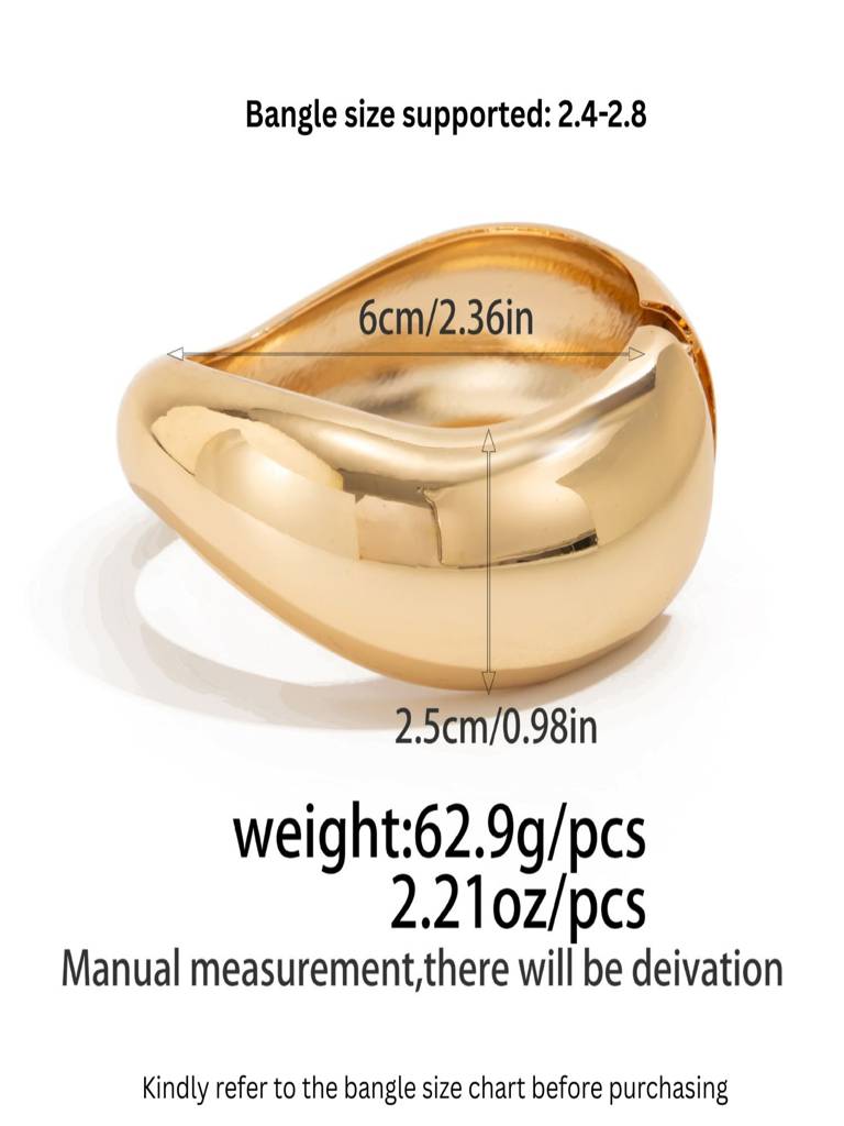 Set Of 3, Chunky Oversized Bold Acrylic Resin Bangles : ASX1225B7125OTGC3