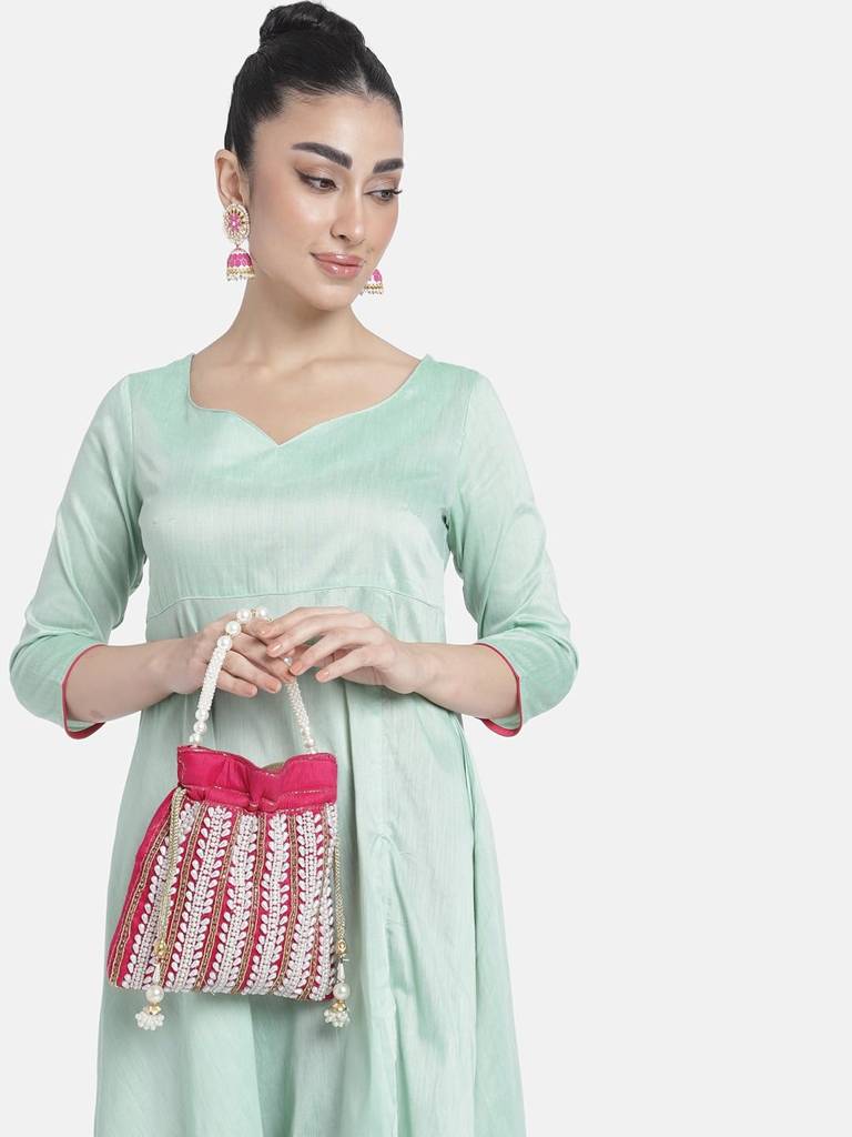 Potli Bags - For Women Girls Evening Bag Clutch Ethnic Bride Purse With Drawstring : P82RP