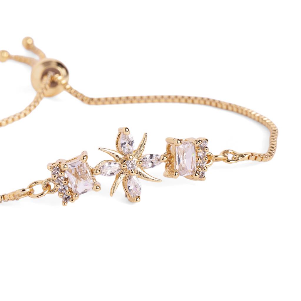 Cz Star Bracelet | Adjustable Chain | Minimal Luxe Style : AD-207-IGWE-BR