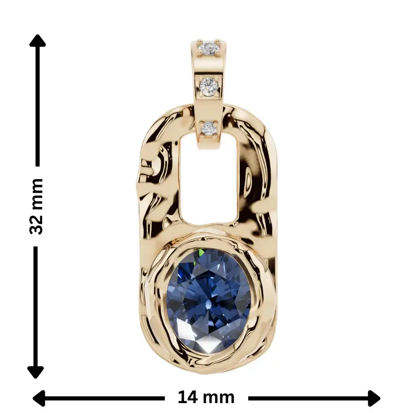 Deep Sea Link Semi Silver Pendant Necklace : VFL11-G-SM--C