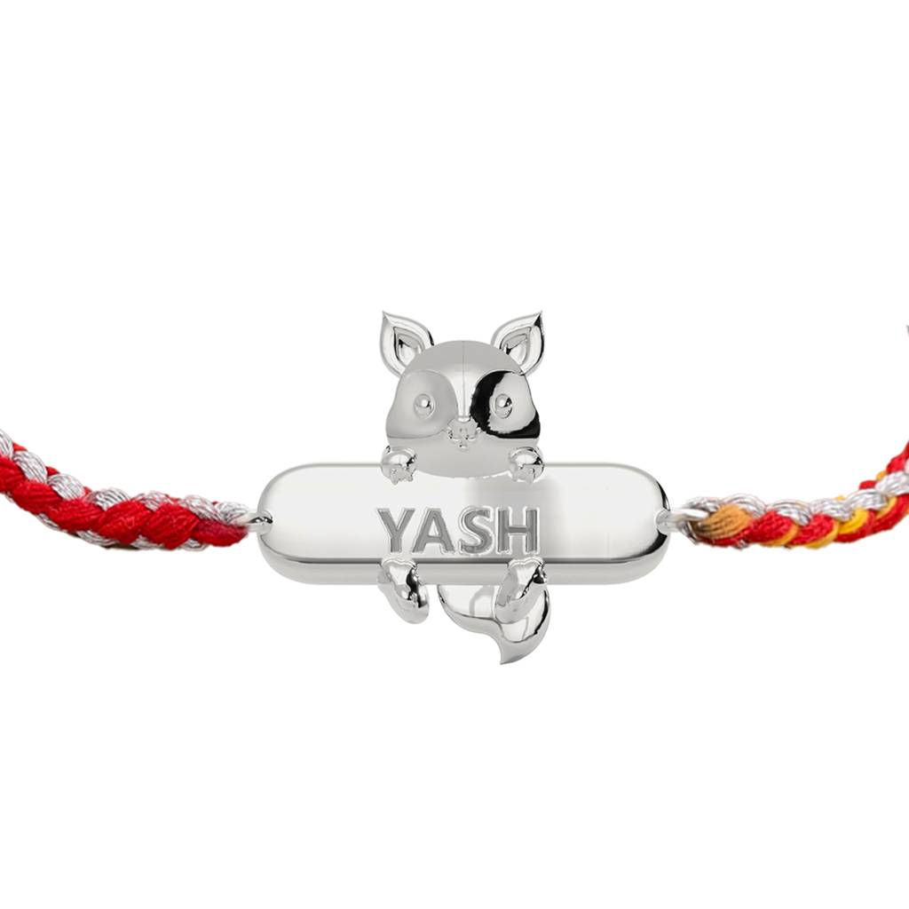 Baby Fox Personalized Kids 925 Sterling Silver Bracelet : SILRAK041