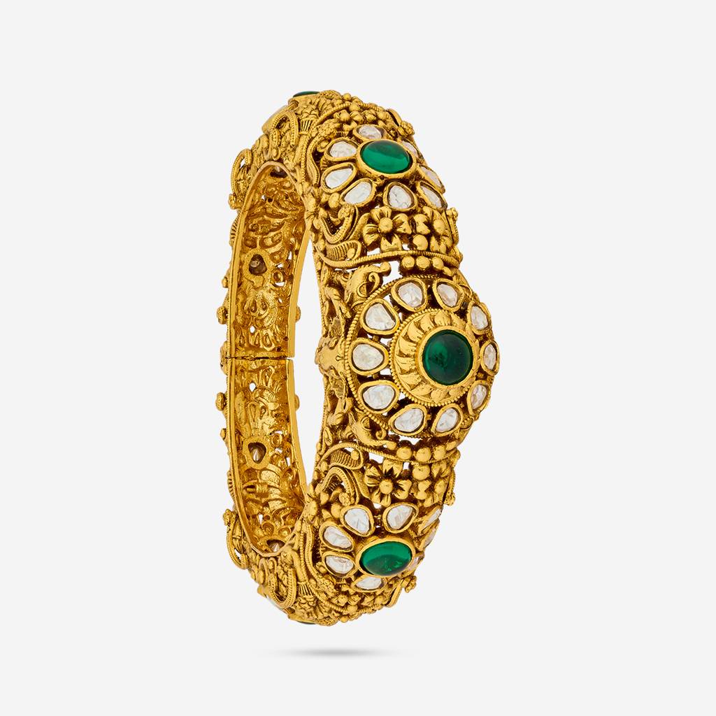Green Gold - Plated Bridal Antique Kada - 452445 : 452445