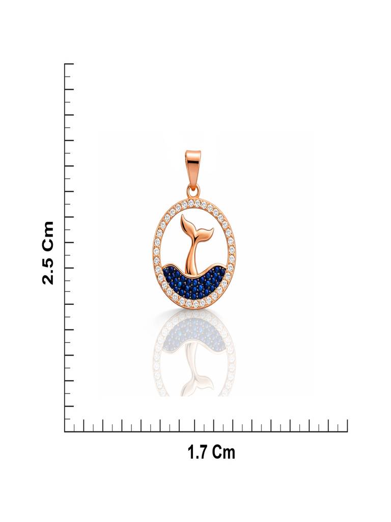 925 Sterling Silver Whale Tail Pendant Chain For Women : SKN26N3046