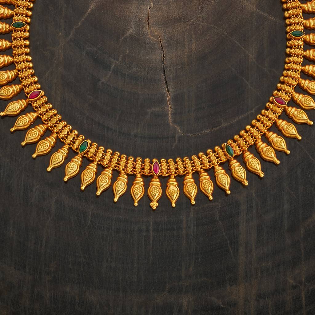 Ruby-Green Gold - Plated Bridesmaid Temple Necklace - 434021 : 434021