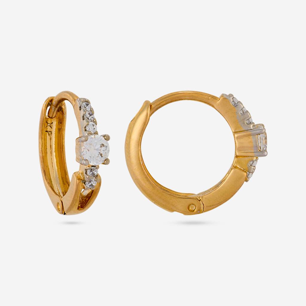 White - Plated Casual Wear Trendy Zircon Earring - 460341 : 460341