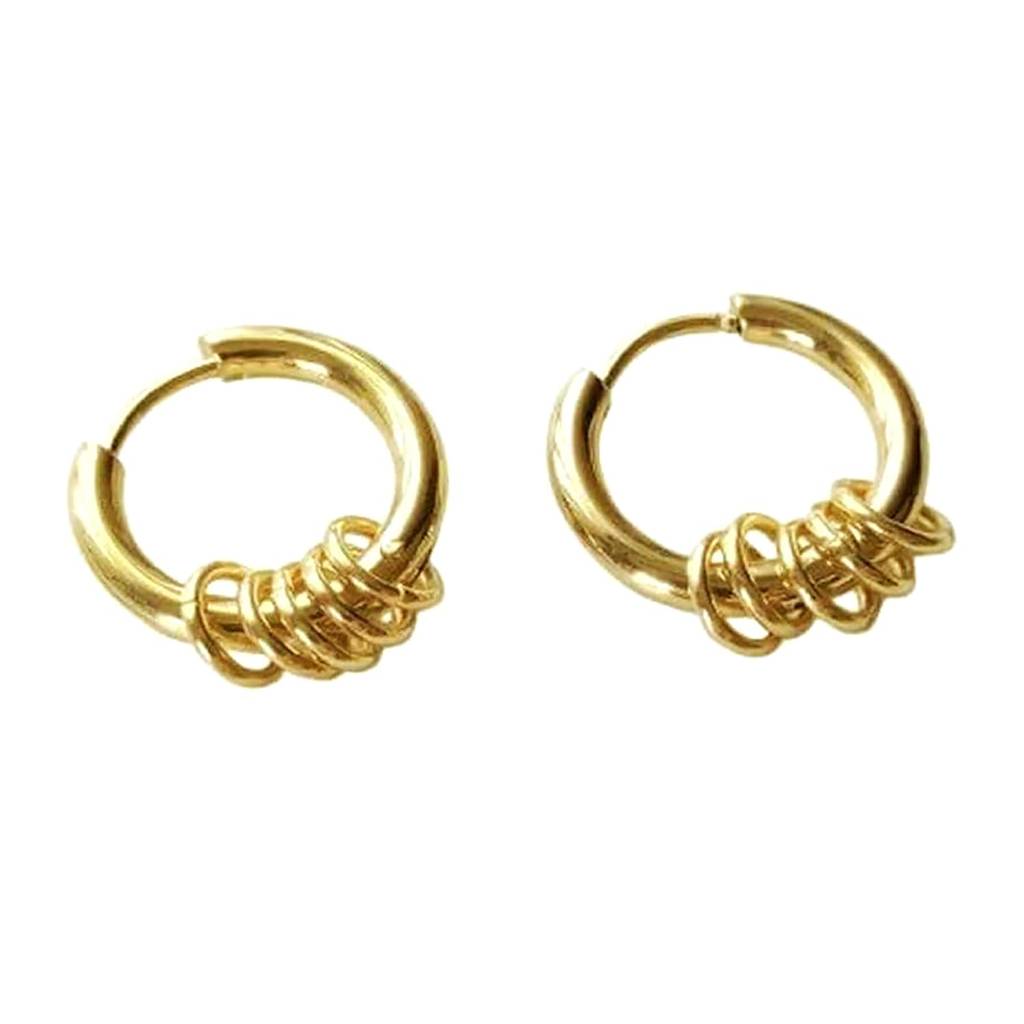 Gold Plated Stylish Hoop Huggie Bali Earrings Fashion Jewellery Gift For Men & Boys : PX9ME62G