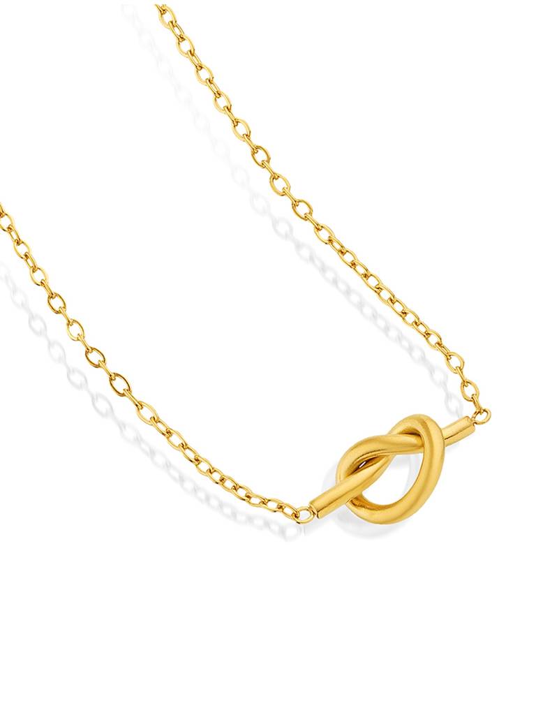 18K Gold Plated Gold Knot Necklace Stainless Steel Waterproof & Anti-Tarnish : N6ASSS0G