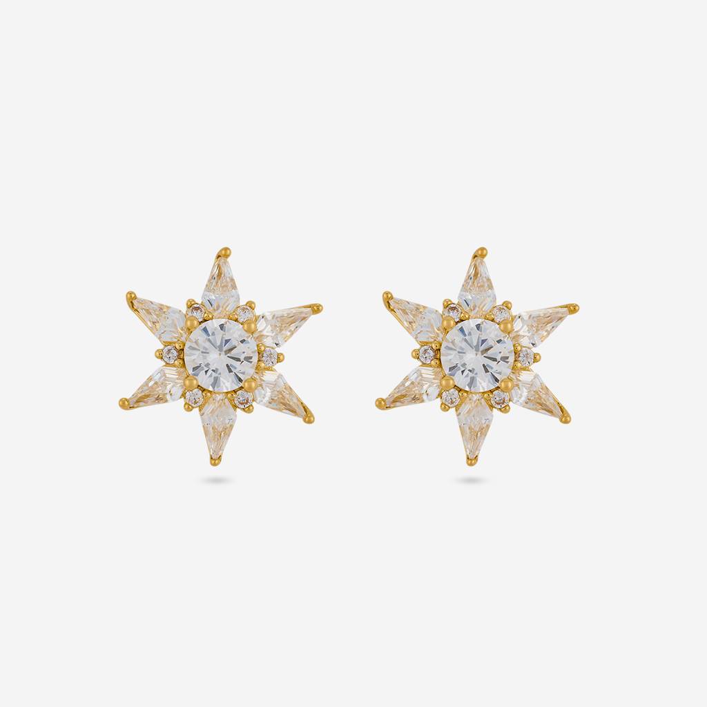 White Gold - Plated Casual Wear Trendy Zircon Earring - 460368 : 460368